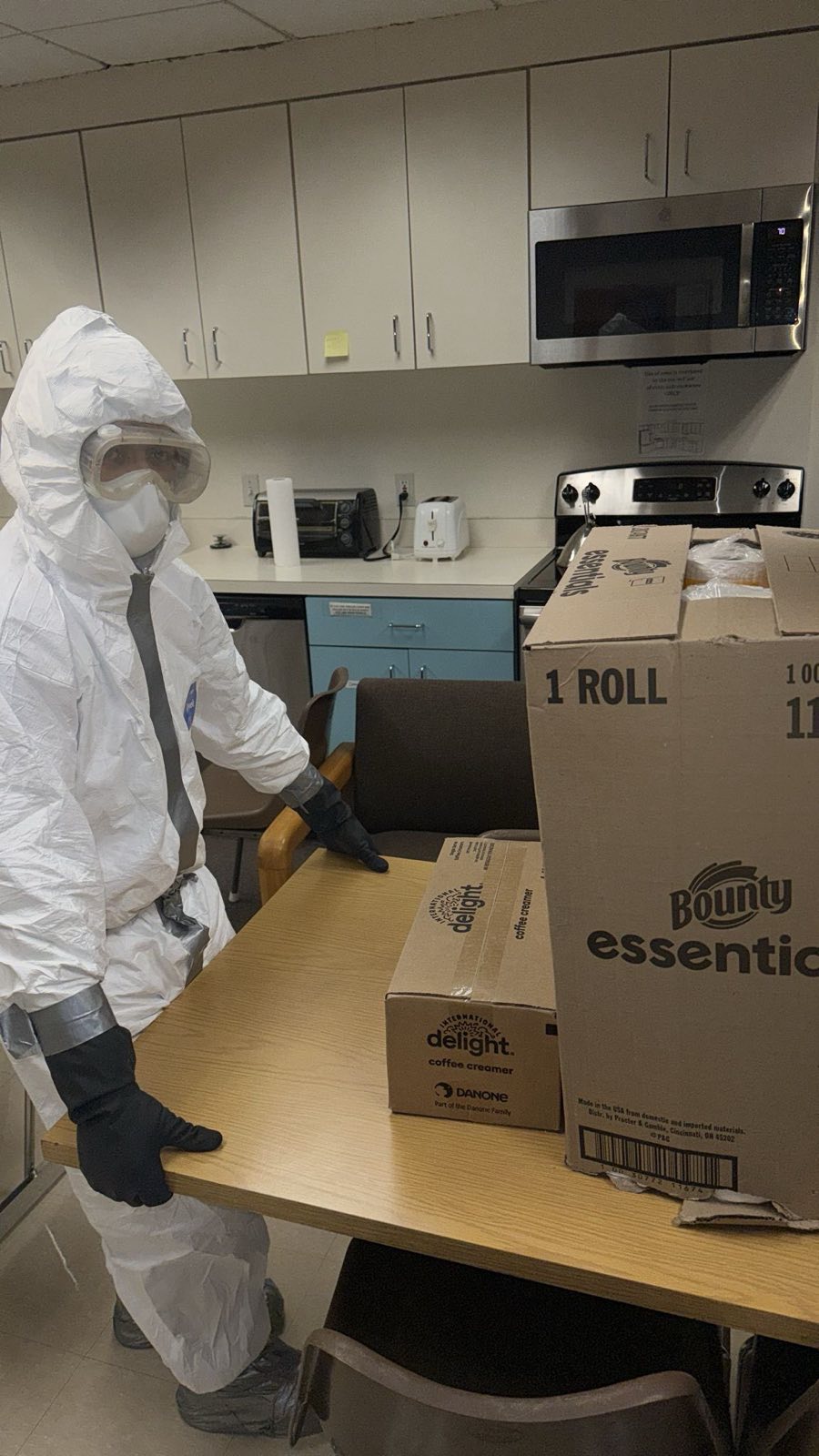 Before restoration: ppe cleaning & antimicrobial treatment on a documented Washington, DC restoration project by Restoration Doctor.
